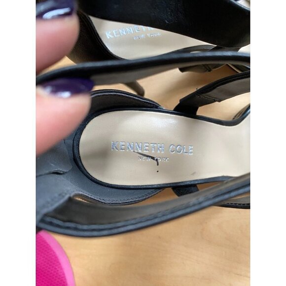 Kenneth Cole NY  "Brooke Cross" Black Women sz 8 NEW heel sandal strappy - Picture 7 of 8